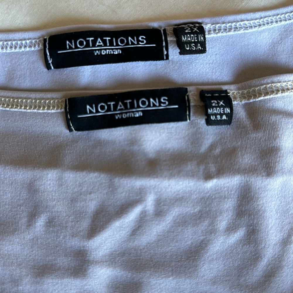 2 blouses for under suit jackets 1 gray, 1 beige